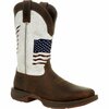 Durango Rebel by Distressed Flag Embroidery Western Boot, BAY BROWN/WHITE, M, Size 12 DDB0312